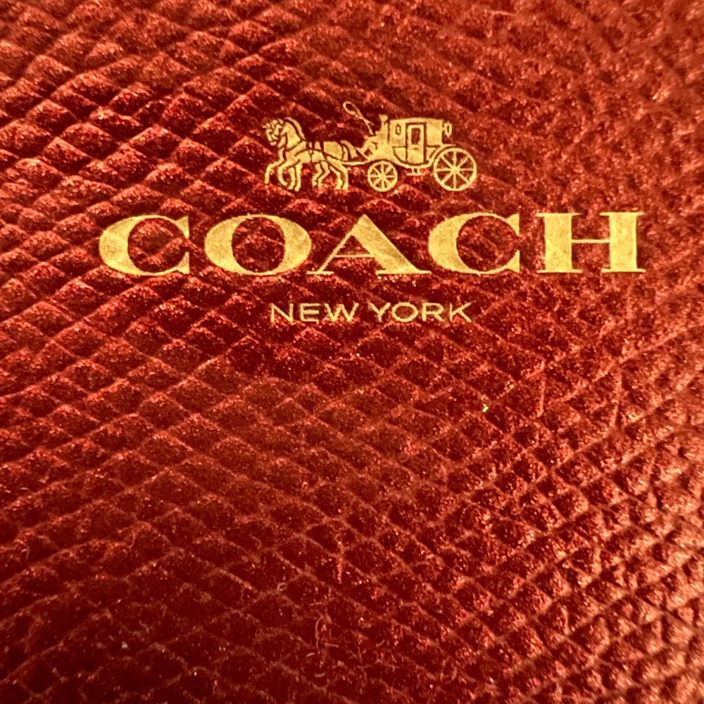 Coach Red Textured Leather Wristlet - Picture 3 of 13